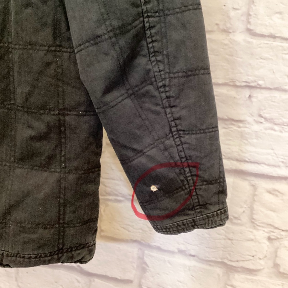 Hurley Lg Canvas Chore Barn Jacket Men’s Faded Black Pockets Hooded Small Flaw - Picture 6 of 12